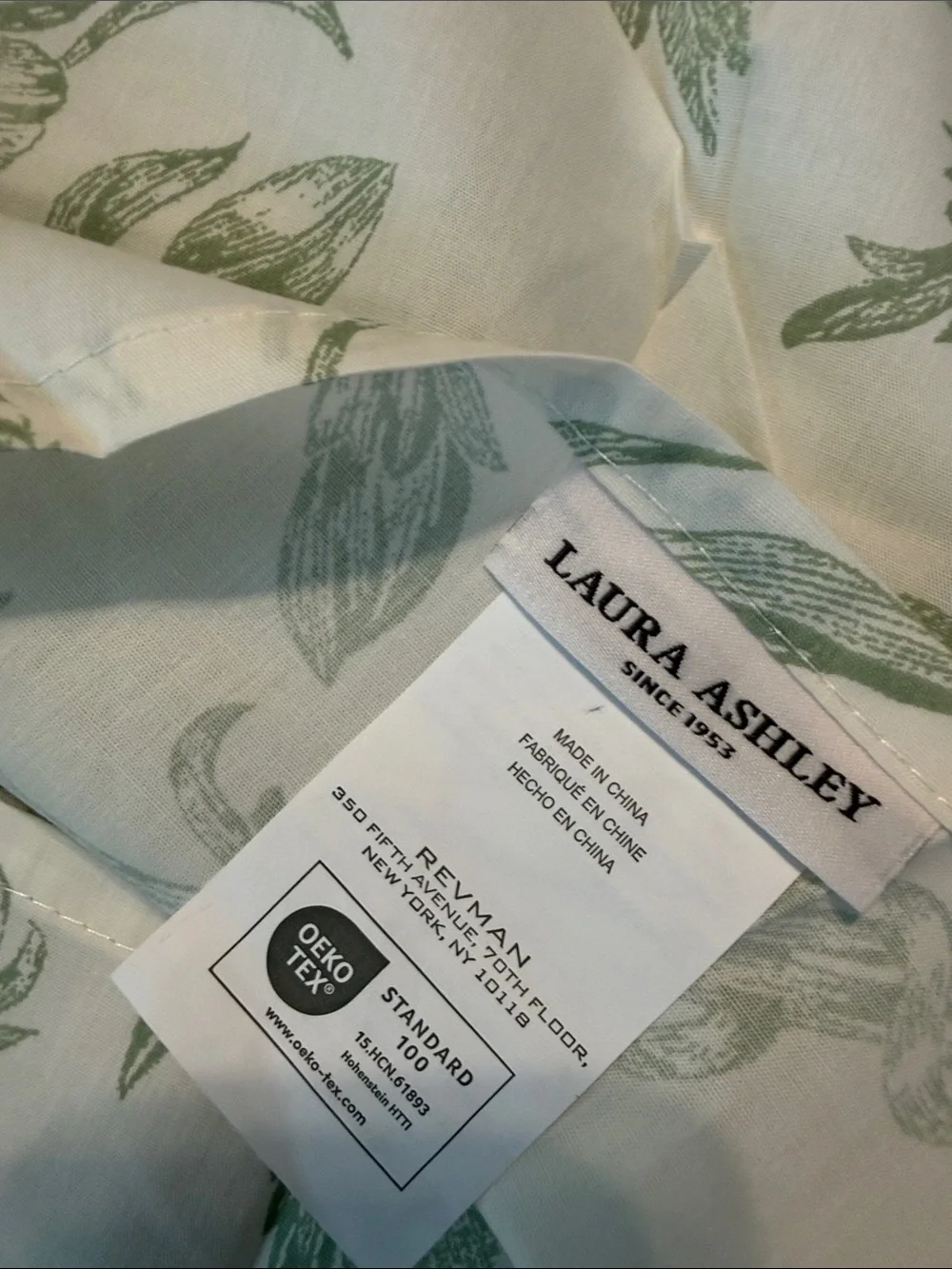 Laura Ashley Cream and Sage Floral Bedding Shams Set